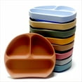 thumbnail image 2 of Baby D-Shaped Dinner Plate Compartmentalised Tray Silicone Suction Cup One Piece Baby Autonomous Eating Drop Proof Tableware, 2 of 7