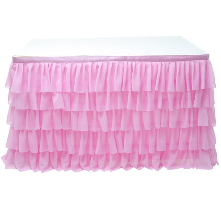

Tulle Table Skirt Curly Dessert Table Skirt for Round or Rectangle Table Hotel Decoration Supplies