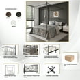 thumbnail image 5 of Castle Place Ornate Ironwork King Metal Platform Canopy Bed, White, 5 of 8