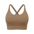 thumbnail image 6 of COMVALUE Women's Square Scoop Neck Sports Bra Thin Strap Padded Low Impact Yoga Bra Wireless Workout Crop Top (Coffee, XXL), 6 of 7