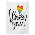 thumbnail image 3 of Ambesonne Pride Tablecloth Rectangular Table Cover, Heart Gay Couples Love, 52"x70", Multicolor, 3 of 4