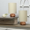 thumbnail image 4 of Creekwood Home 9" Chic Elongated Shade Mini Touch Lamp Duo, for Bedroom, Living Room, Hallway, Rose Gold with Cream Shades, 4 of 9