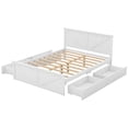 thumbnail image 5 of Queen Size Wooden Platform Bed Frame with Four Storage Drawers, Queen Storage Bed Frame with Headboard for Bedroom, Slatted Supports, No Box Spring Needed, 5 of 7