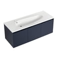 thumbnail image 2 of 48" Floating Bathroom Vanity Cabinet with Drop Shaped Resin Sink, Wall Mounted Vanity Basin Storage Cabinet with Wave Door Panels, 2 of 8