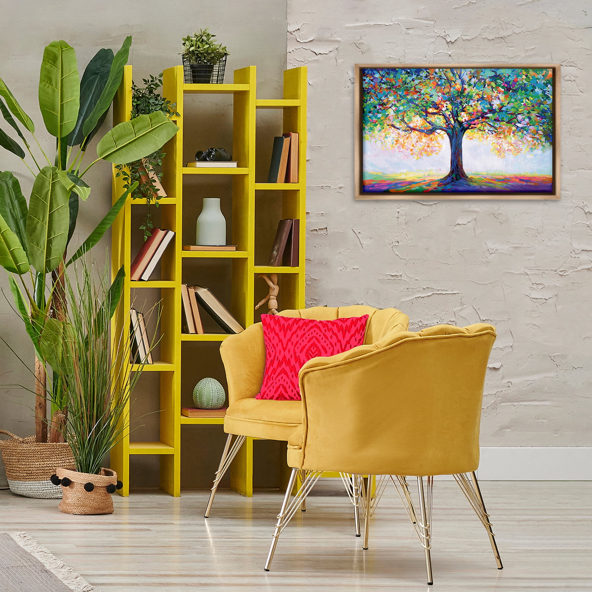 Stupell Industries Tree Of Opportunity Landscape & Nature Painting Brown Floater Framed Canvas Art Print Wall Art, 25 x 17