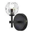 thumbnail image 1 of Elegant Lighting Eren Modern Wall Sconce Black Clear Crystal 1 Light G9, 1 of 2