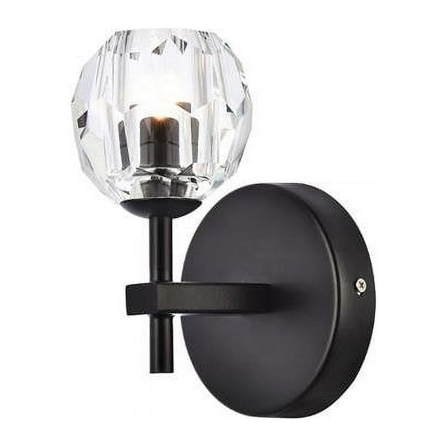 Elegant Lighting Eren Modern Wall Sconce Black Clear Crystal 1 Light G9