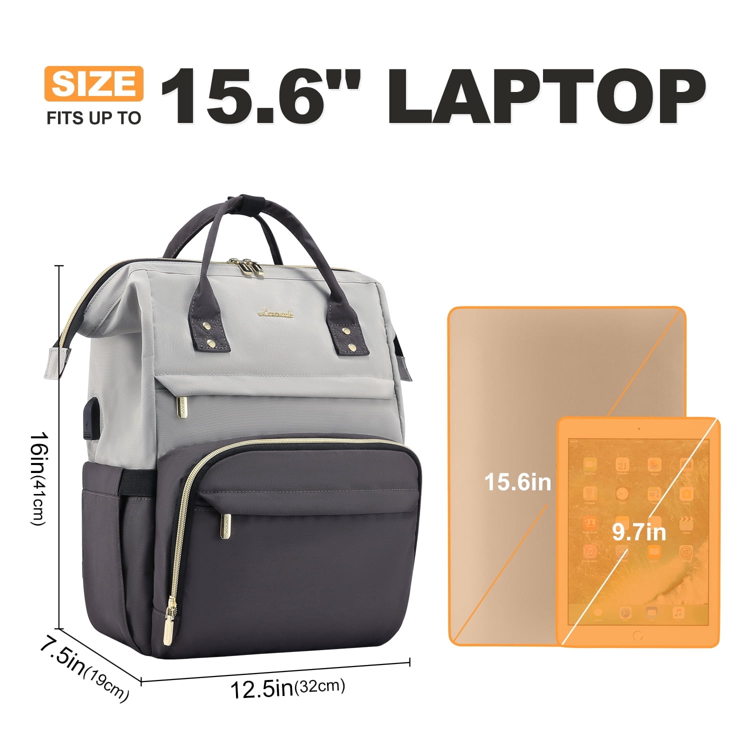 Lovevook Laptop Backpack for Women,15.6inch Business Computer Bag Teacher Nurse Backpack Purse with Anti-Thief Pocket, Larger Waterproof Travel Bag College Backpack with USB Charging Port