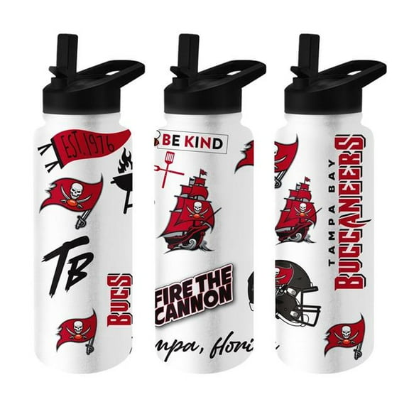 Logo Brands 630-S34QB-63 Tampa Bay Buccaneers 34 oz Native Quencher Bottle
