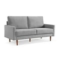 thumbnail image 4 of 69" Modern Decor Upholstered Sofa Furniture, Wide Velvet Fabric Loveseat Couch, Solid Wooden Frame with Padded Cushion - Grey 11400, 4 of 9