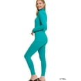 thumbnail image 2 of Zenana Plus Size Soft Fabric Mock Neck Long Sleeve Top & Leggings - 2 Pieces Tracksuit Set, 2 of 3