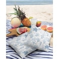 thumbnail image 3 of Pack of 2 Outdoor Pillow Covers, Summer Ocean Ombre Blue Coral and Turtle Waterproof Square Throw Pillowcase Cushion Decorative Pillow Covers for Couch Patio Tent, 20x20 in, 3 of 6