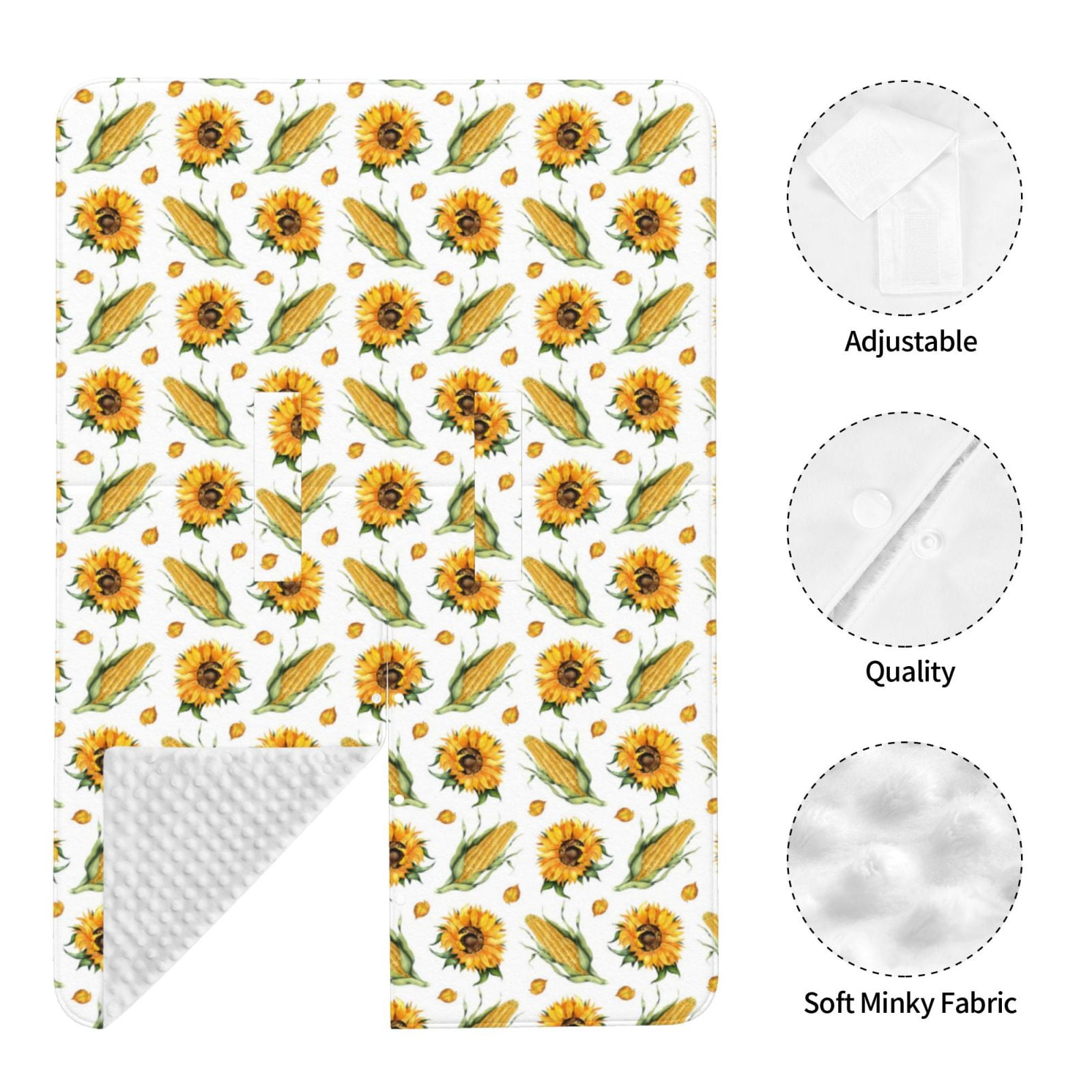 Naloa Corn Sunflowers Baby Car Seat Cover, Breathable Baby Carrier Cover, Multiuse Baby Carrier Cover & Nursing Breastfeeding Cover