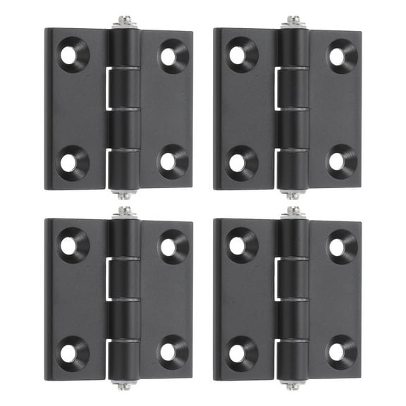 4Pcs Adjustable 180 Degree Hinges, 60mmx60mm Zinc Alloy Locking Leaf Table Hinges, Bifold Door Drop Leaf Hinge for Wooden Box Dining and Table Cabinets, Black