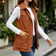 thumbnail image 3 of Women Sleeveless Casual Vest Lightweight Drawstring Jackets with Pockets, 3 of 6