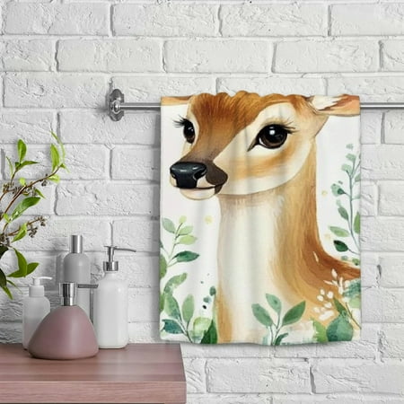 ZFLMY Deer Floral Kitchen Towels Save Soft Bath Towel Absorbent Hand Towels 29.5x13.8 inches Modern Decorative Tea Towels for Kitchens Bathrooms Showers 29.5x13.8in