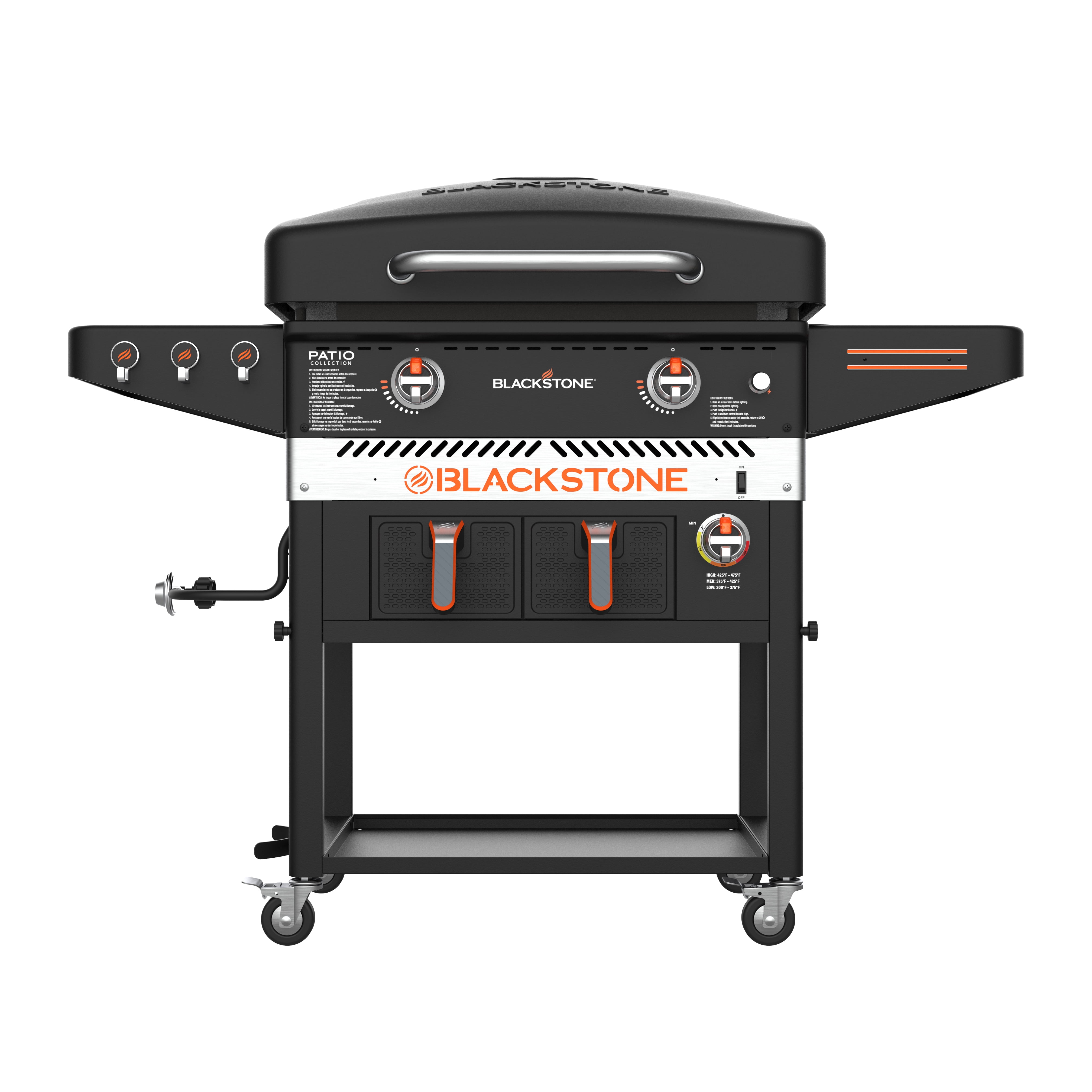 Blackstone Griddle Patio 28-Inch 2-Burner Freestanding Propane Gas  Commercial Style Flat Top Grill With Air Fryer - 1962