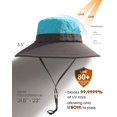 thumbnail image 2 of Minzimin Womens Sun Hat with Ponytail Hole Beach Hiking Summer Wide Brim UPF 80+ Outdoor Protection Foldable Bucket Hat, 2 of 6
