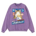 thumbnail image 3 of Sudadera con capucha vintage desgastada lavada con estampado de gato comiendo fideos de Harajuku para hombre, sudadera holgada de algodón de gran tamaño, 3 of 4