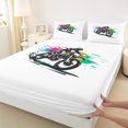 thumbnail image 3 of jejeloiu Speed Game Twin Sheet Sets,Racing Motor Biker Bedding For Men Women 3-Piece, 3 of 7