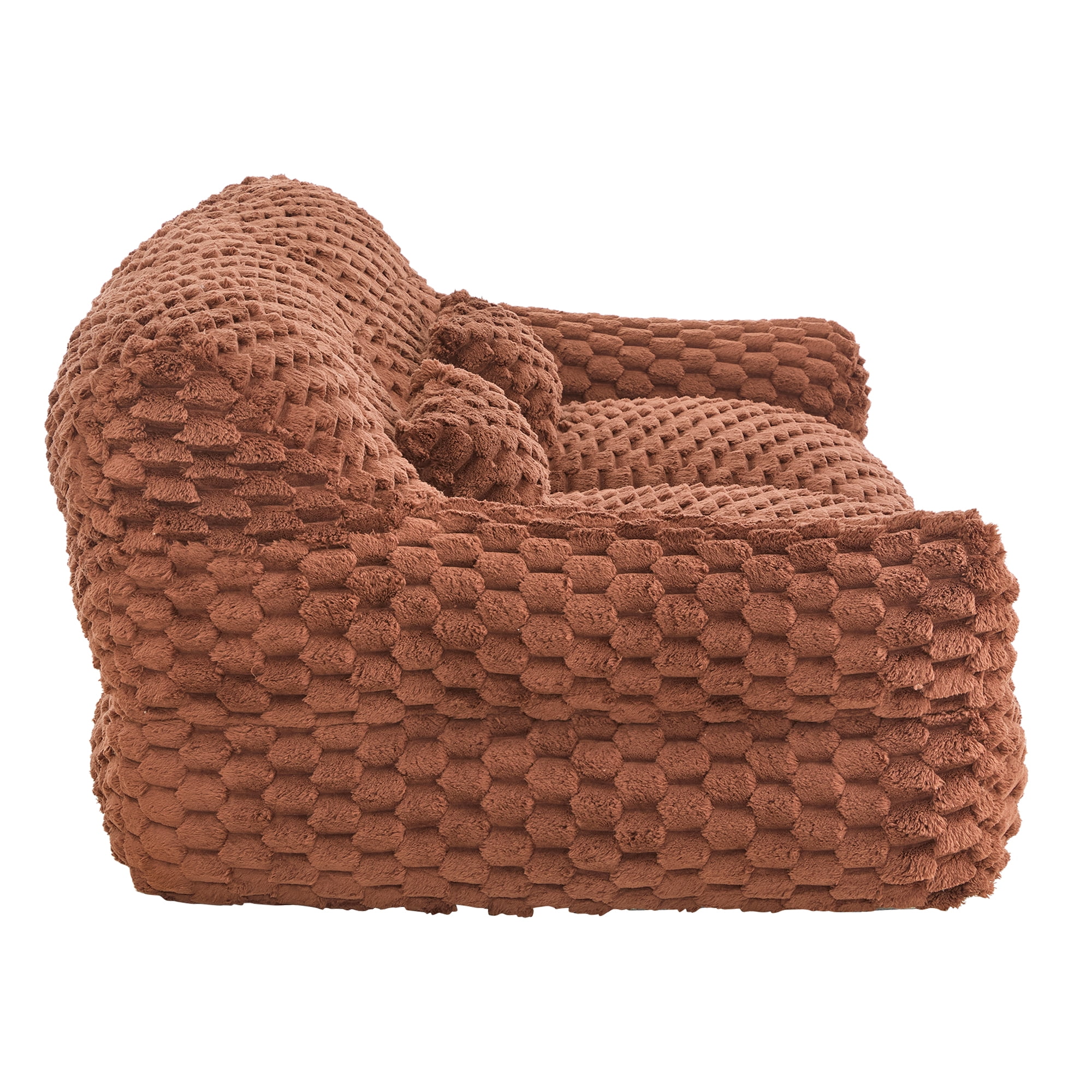 Spruce & Spring Ultra-Plush Fleece Lazy Sofa with Pillow & Blanket, Cozy Bean Bag Loveseat for Living Room & Bedroom,Cedar