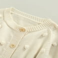 thumbnail image 3 of Cardigans à Manches Longues pour Bébé Fille, Veste à Boutons avec Pompons, 3 of 6