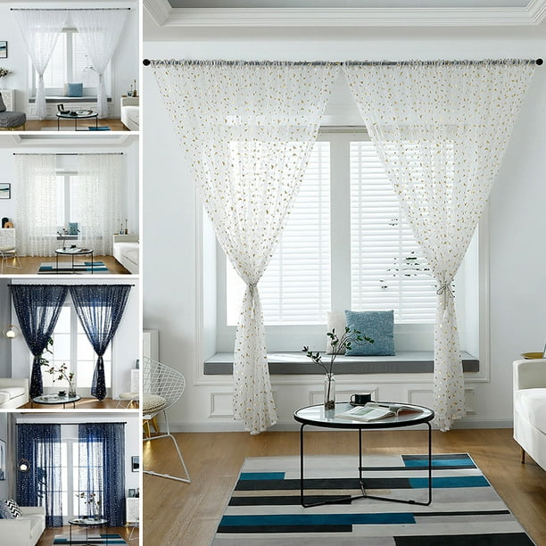 Goory 1Piece Sheer Curtain Tulle Voile Door Window Curtain Drape Panel