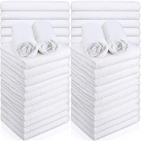 wonima11 36 Pack Bleach Proof Towels Microfiber Absorbent Bleach Resistant Hair Quick Dry Towels Bulk for Gym Bath Spa Home Hair Drying, 16 x 27 Inches (White)