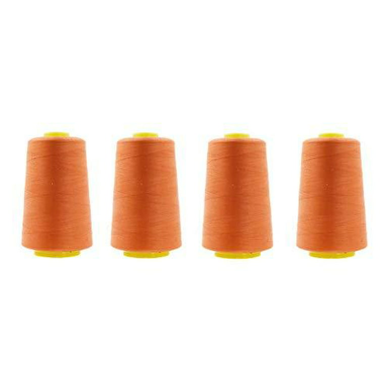 Mandala Crafts All Purpose Sewing Thread Spools - Serger Thread Cones 4  Pack - 20s/2 24000 Yds Rust Polyester Thread for Overlock Sewing Machine