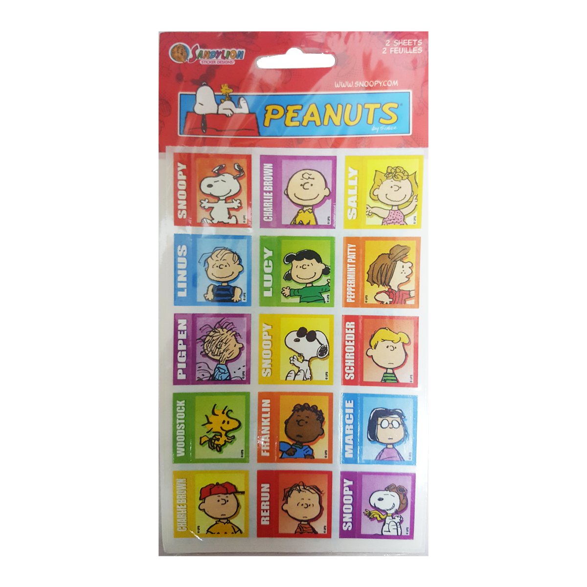 Peanuts Gang and Snoopy 2 Sheets Stickers