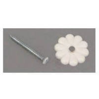Rosette Button, paquete de 1 unidad, US Hardware, plástico blanco con tornillos