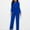 Blue, variant on Aloohaidyvio Women's Sexy Jumpsuits Elegant Long Sleeve Straight Long Pants Clubwear Rompers with Pockets Red S