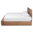 thumbnail image 4 of Baxton Studio Alba Modern Transitional Ash Walnut Brown Finished Wood King Size 4-Drawer Platform Storage Bed with Built-In Shelves, 4 of 11