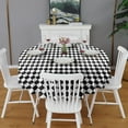 thumbnail image 2 of Black White Diamond Checkered Pattern Round Tablecloth 60"x60",Wrinkle Wipeable Table Cloth for Kitchen Dining Room Picnic Patio Party, 2 of 6