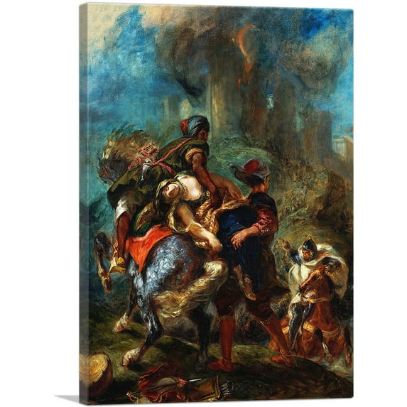 ARTCANVAS The Abduction of Rebecca 1846 Canvas Art Print by Eugene Delacroix - Size: 40" x 26" (0.75" Deep)