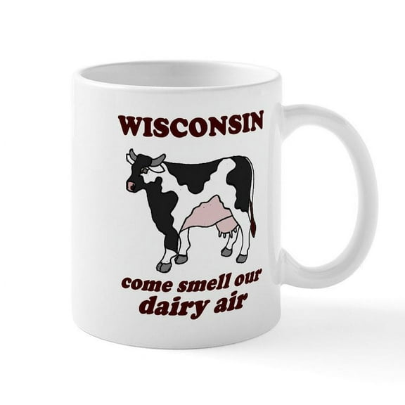 CafePress - Wisconsin Smell Dairy Air Mug - 11 oz Ceramic Mug - Novelty Coffee Tea Cup