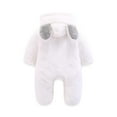 Ovbmpzd Baby Pajamas Girl Newborn Long Sleeve White Hooded Fleece One