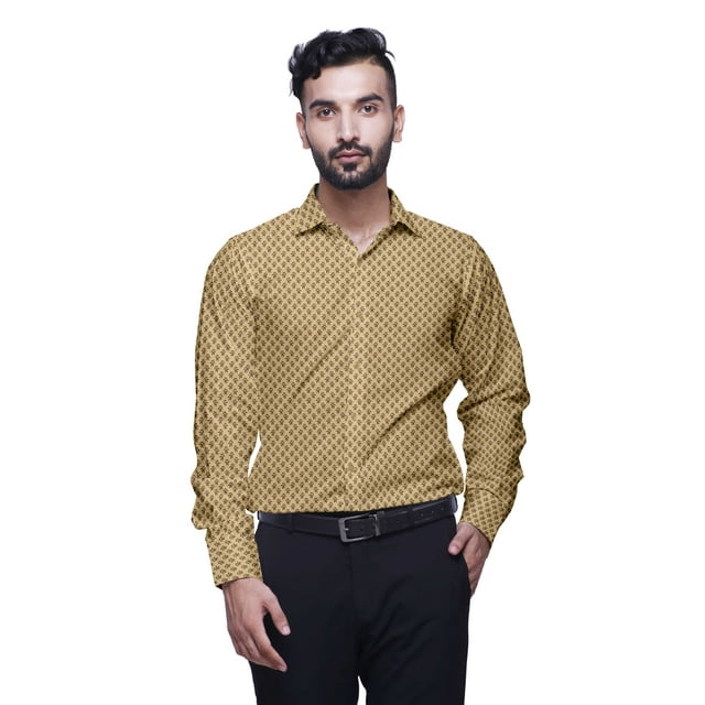 BESTMAN Cotton Shirt With Pockets Spread Collar Button Down Formal Shirt