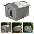 thumbnail image 4 of MXWFDY Cat Shelter, Weatherproof Winter Cat House, Outside House Waterproof Enclosed Pet Tent, Insulated Pet Cats Tent Insulated House for Multiple Cats with Stand(S,Blue), 4 of 7