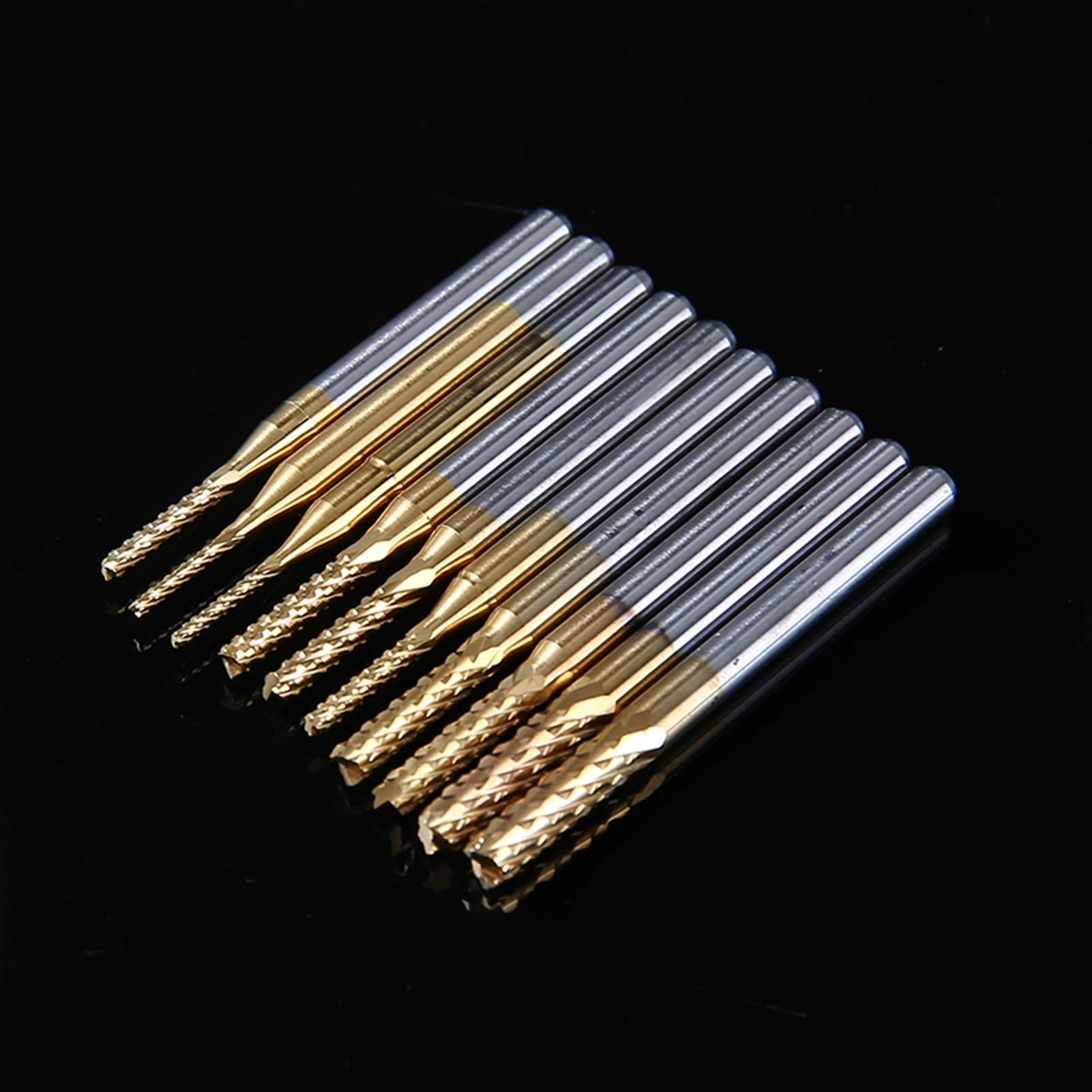 10pcs End Mill Drill Bit Set 1mm-3mm CNC Milling Bits 3.175mm Shank PCB Milling Cutter for Metal Milling Carbide End Mills