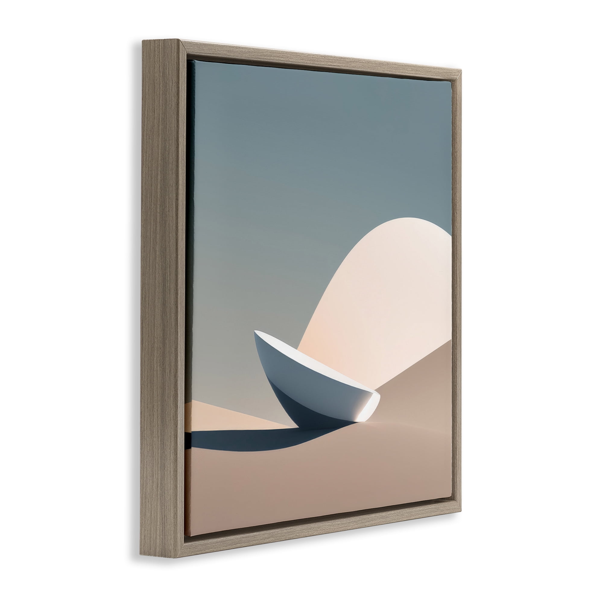Stupell Industries Buried Space Capsule Landscape Painting Brown Floater Framed Canvas Art Print Wall Art, 25 x 25