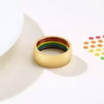 thumbnail image 7 of 8MM Rainbow Ring Stainless Steel Male's Silver Gold Black Band Size 7-12, 7 of 7