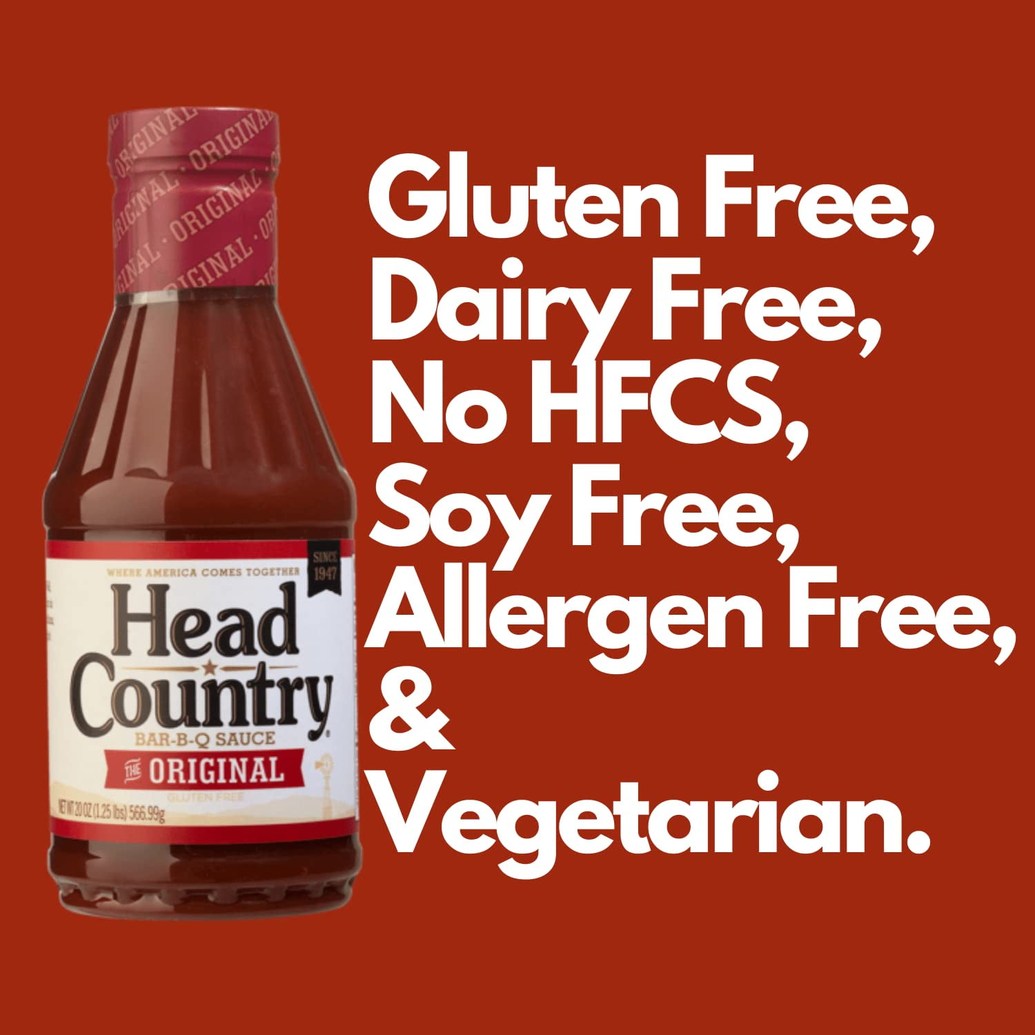 Head Country Bar-B-Q Original Sauce, Gluten Free, 160 Ounce, Pack of 1