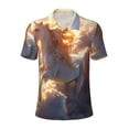 thumbnail image 2 of Daiia Rainbow Cloud White Horse Pattern Men’s Polo Shirts,Solid Deck Shirt,Classic Fit, Breathable Cotton Polo for Casual and Sport Wear-X-Large, 2 of 7