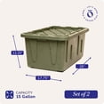 thumbnail image 4 of Homz 15 Gal Durabilt Home Storage Container with Snap Lid, Green (2 Pack), 4 of 12
