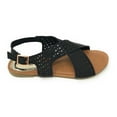 thumbnail image 3 of Victoria K Women's Perforated CrissCross Straps With Side Buckle Sandals, 3 of 5