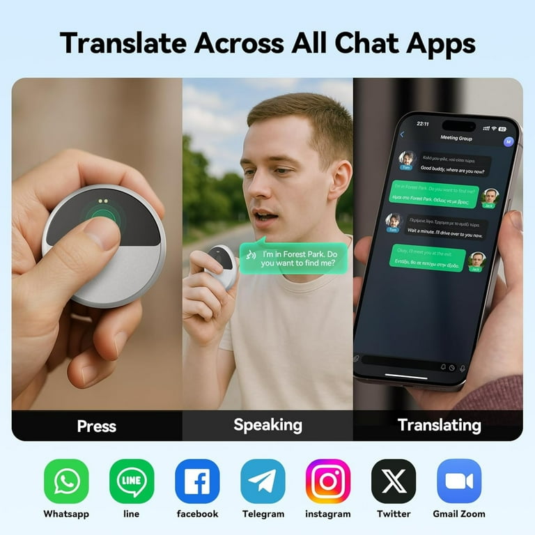 InnAIO AI Translator T9 Real Time Voice Cloning, Support 150+