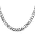 thumbnail image 3 of Diamond2Deal 925 Sterling Silver Rhodium-Plated 8.5mm Domed with Side Diamond-Cut Curb Chain Necklace for Men 24", 3 of 6