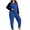 Blue, variant on POROPL Pajamas for Women Plus Size,Long Sleeve Sleepwear Top with Jogger Pants Sizes XL-5X
