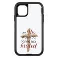 thumbnail image 1 of DistinctInk Custom SKIN / DECAL compatible with OtterBox Defender for iPhone 11 (6.1" Screen) - By His Wounds You Has Been Healed - Cross, 1 of 5